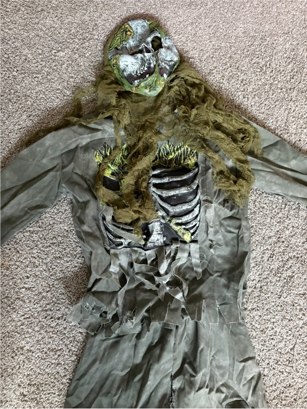 Kids Green Mossy Skeleton Costume - Brand Unspecified